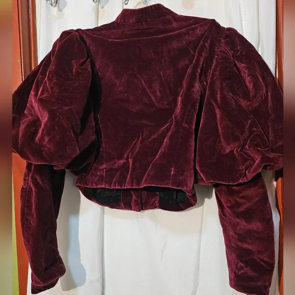 Wahmaker Victorian Velvet Bodice With Leg O' Mutton Sleeves. Size 10 - Picture 2 of 11